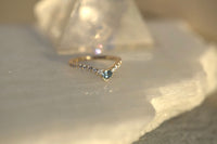Aqua Marine & Diamond Curve Band